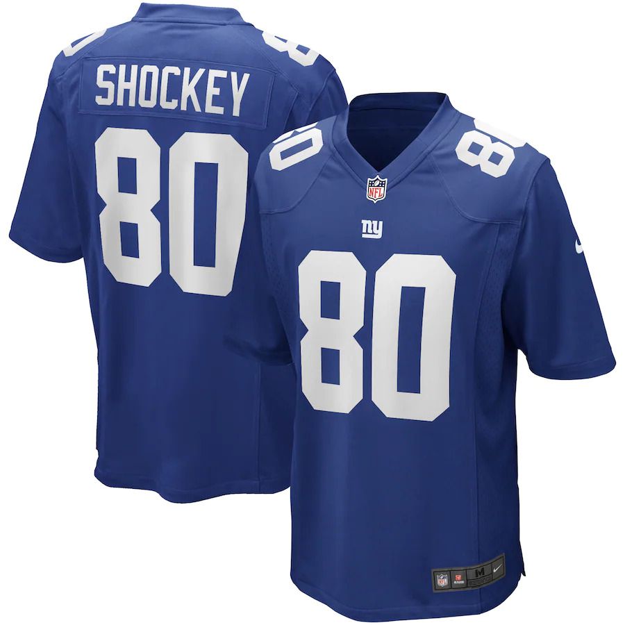 Men New York Giants #80 Jeremy Shockey Nike Royal Game Retired Player NFL Jersey